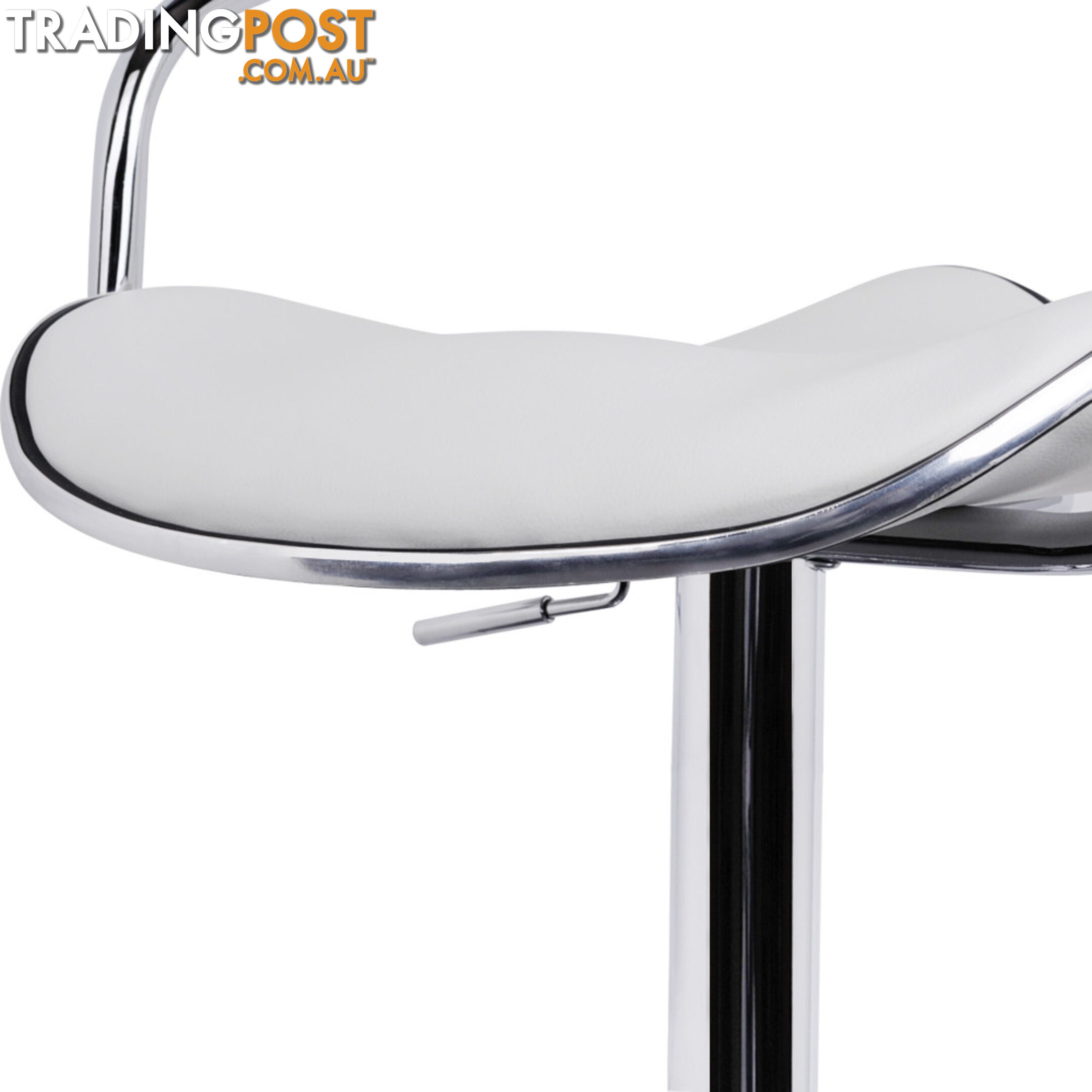 Set of 2 PU Leather Kitchen Bar Stool White