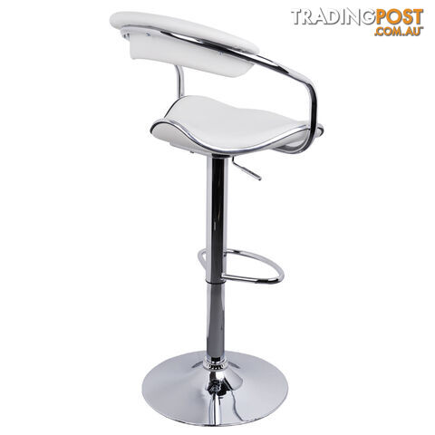 Set of 2 PU Leather Kitchen Bar Stool White