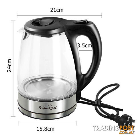 Glass Kettle with Blue LED Light - 1.7L