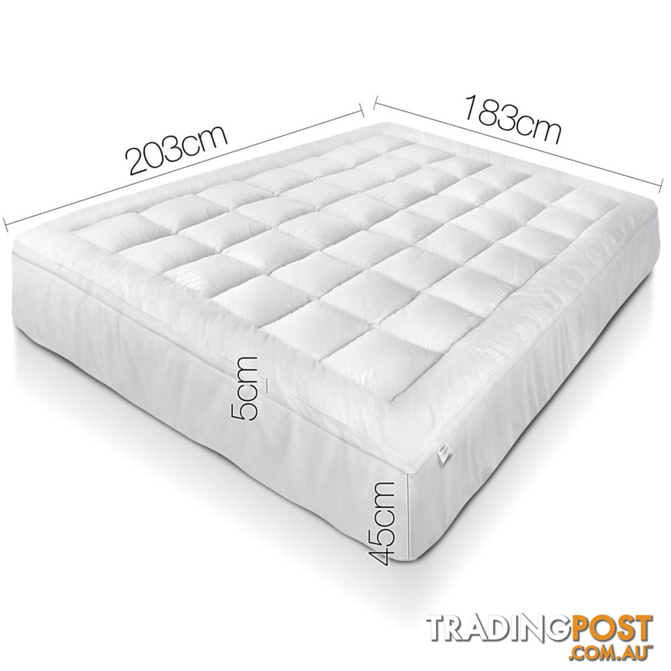 Bamboo Pillowtop Mattress Topper 5cm - King