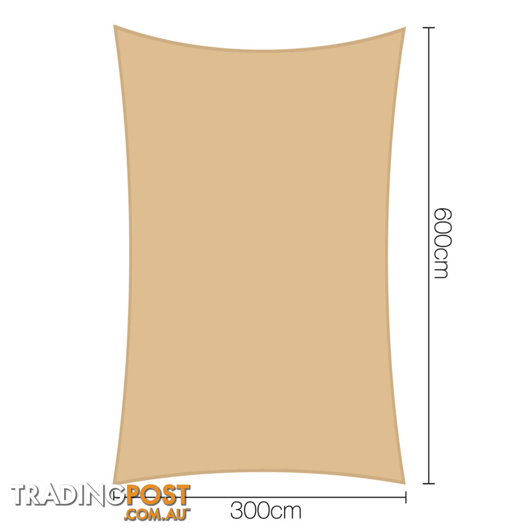 Heavy Duty 185GSM Shade Sail Canopy 3 x 6 M Sand