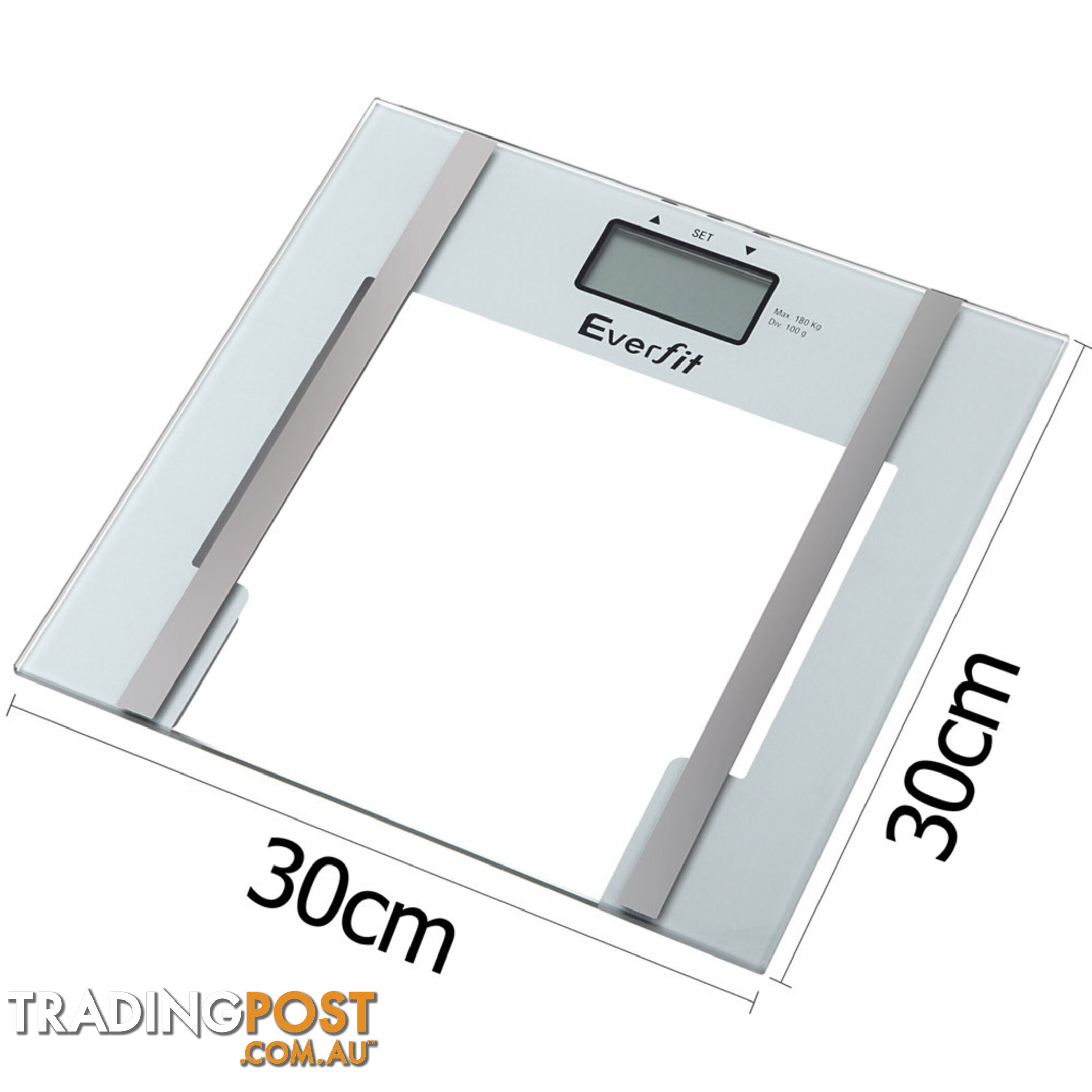 Electronic Digital Body Fat & Hydration Bathroom Glass Scale White