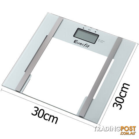 Electronic Digital Body Fat & Hydration Bathroom Glass Scale White
