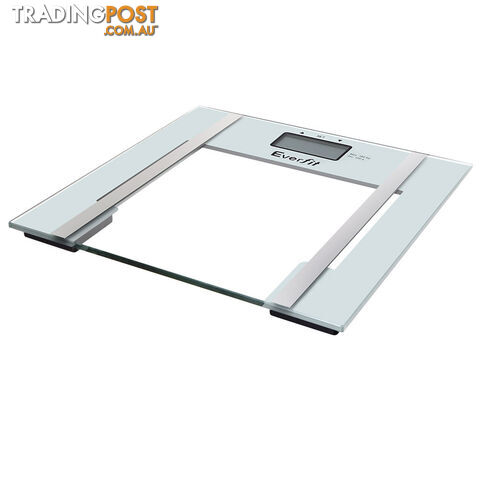 Electronic Digital Body Fat & Hydration Bathroom Glass Scale White