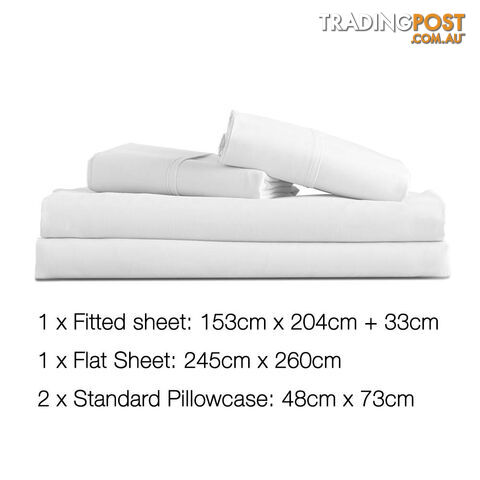4 Piece Microfibre Sheet Set Queen  White - photo 2 of 4