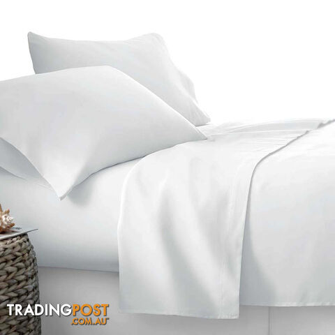 4 Piece Microfibre Sheet Set Queen  White - photo 3 of 4
