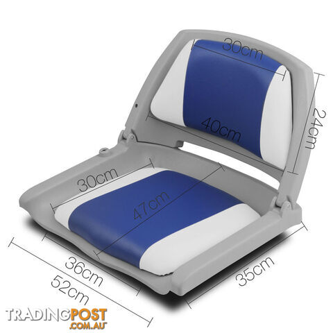 Set of 2 Swivel Folding Marine Boat Seats Grey Charcoal - photo 2 of 9
