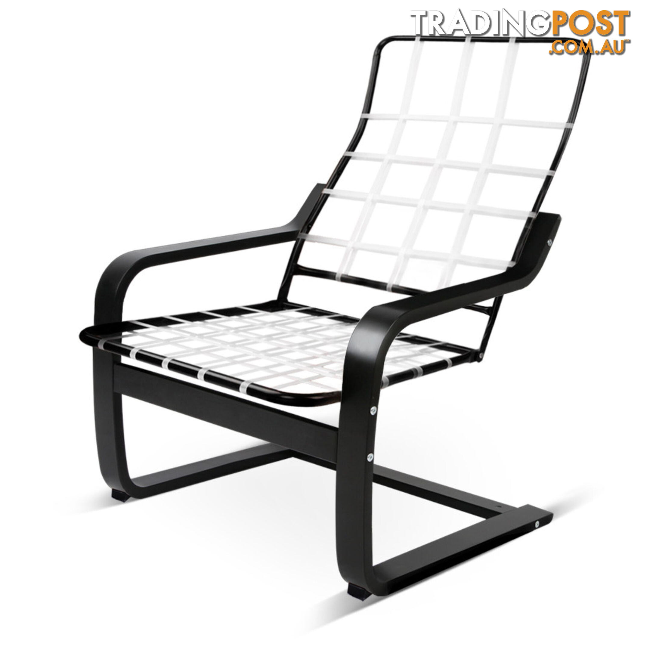 Birch Plywood Fabric Lounge Armchair - Black