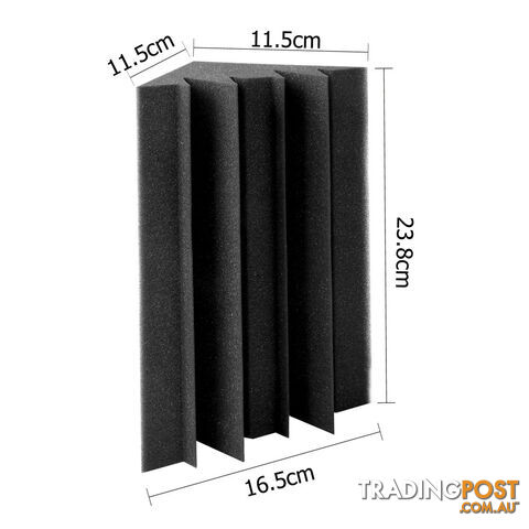 Set of 20 Studio Wedge Acoustic Foam Black 30 x 30cm