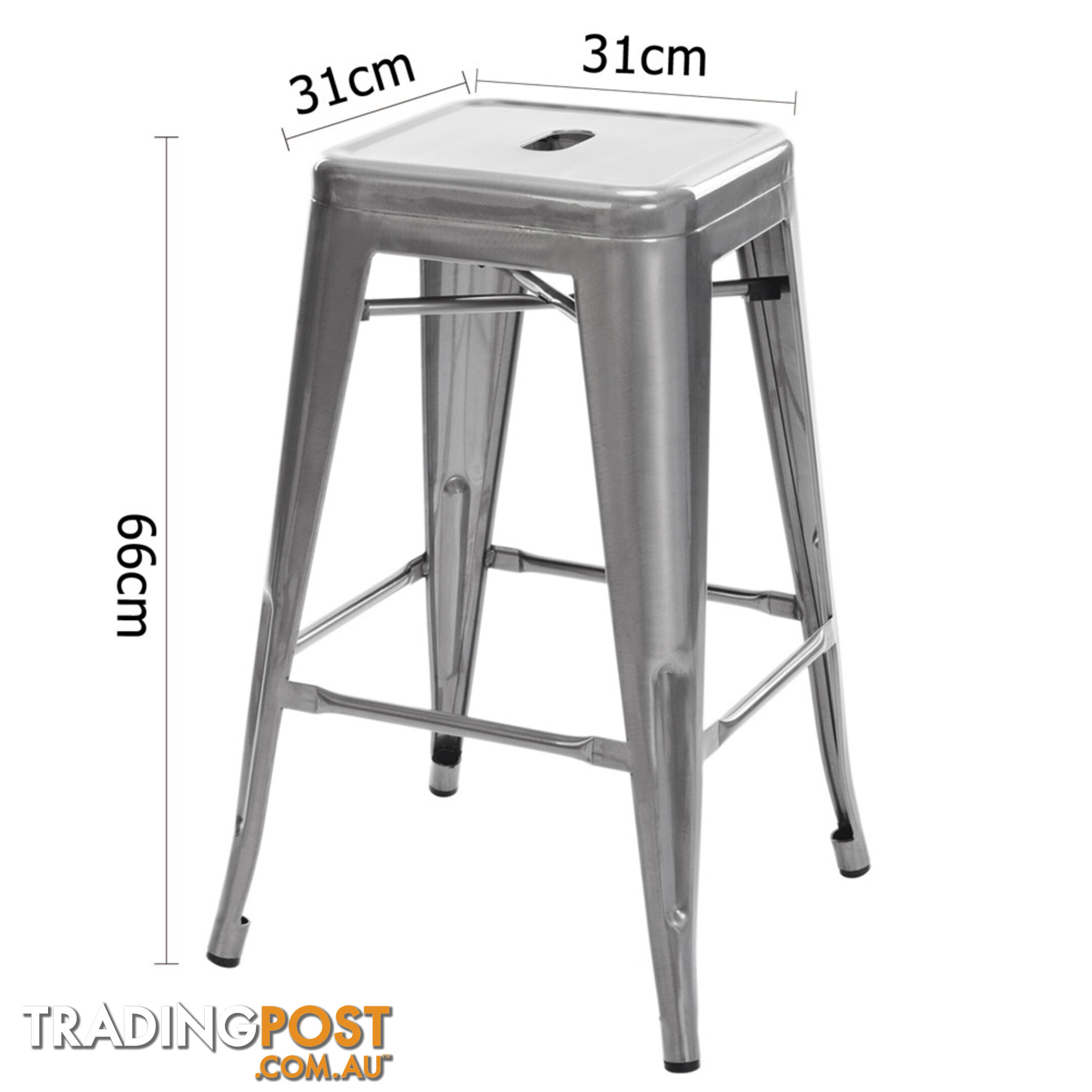 Set of 4 Replica Tolix Kitchen Bar Stool 66cm White