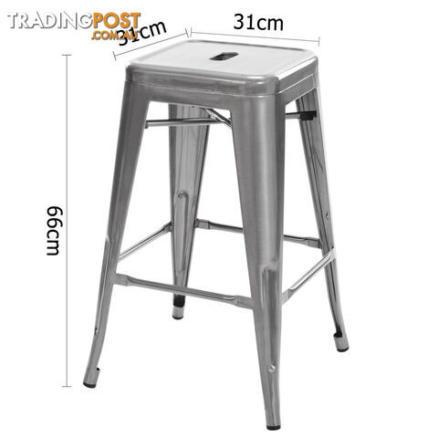 Set of 4 Replica Tolix Kitchen Bar Stool 66cm White