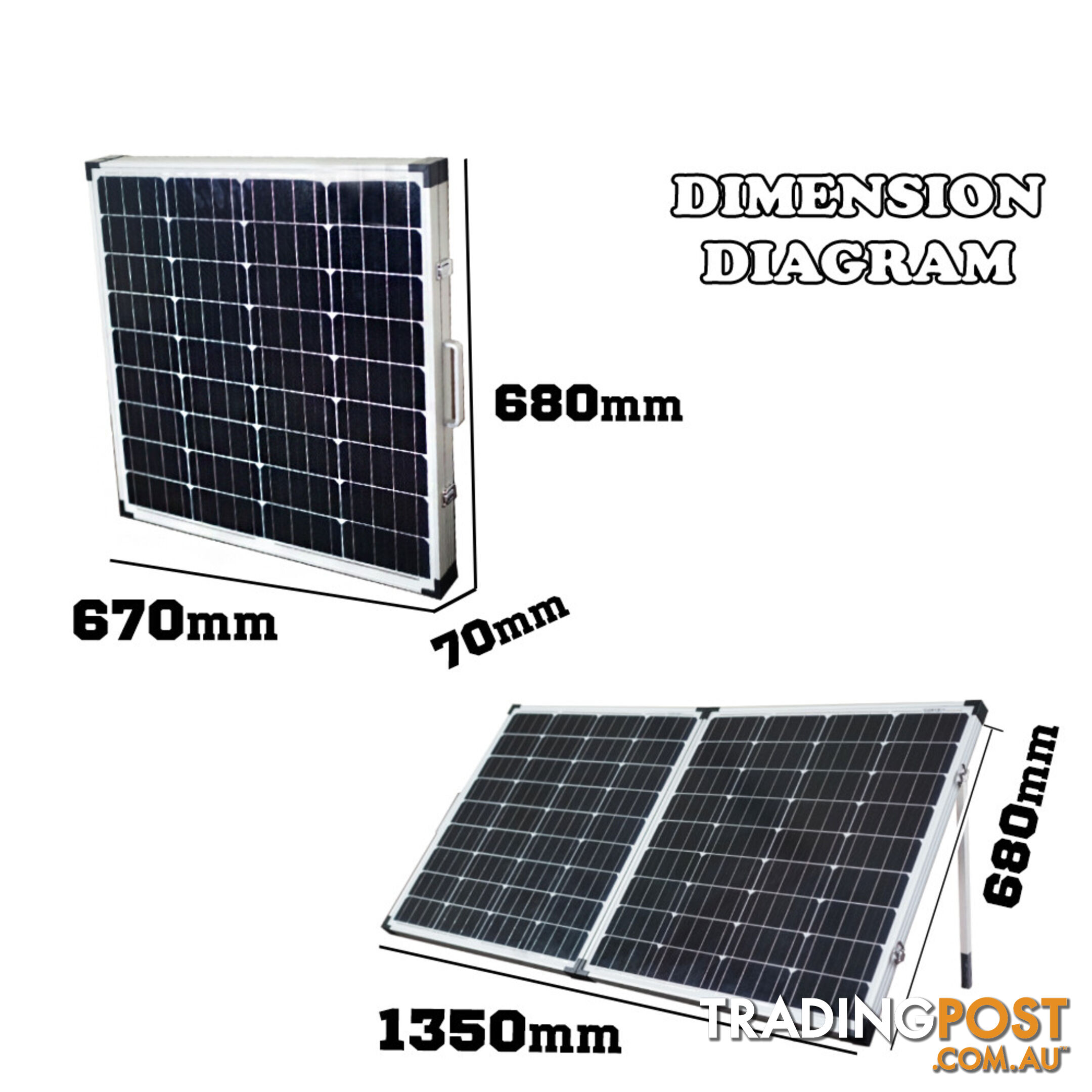 12V 160W Solar Folding Panel Kit Caravan Boat Camping Power Mono Charging