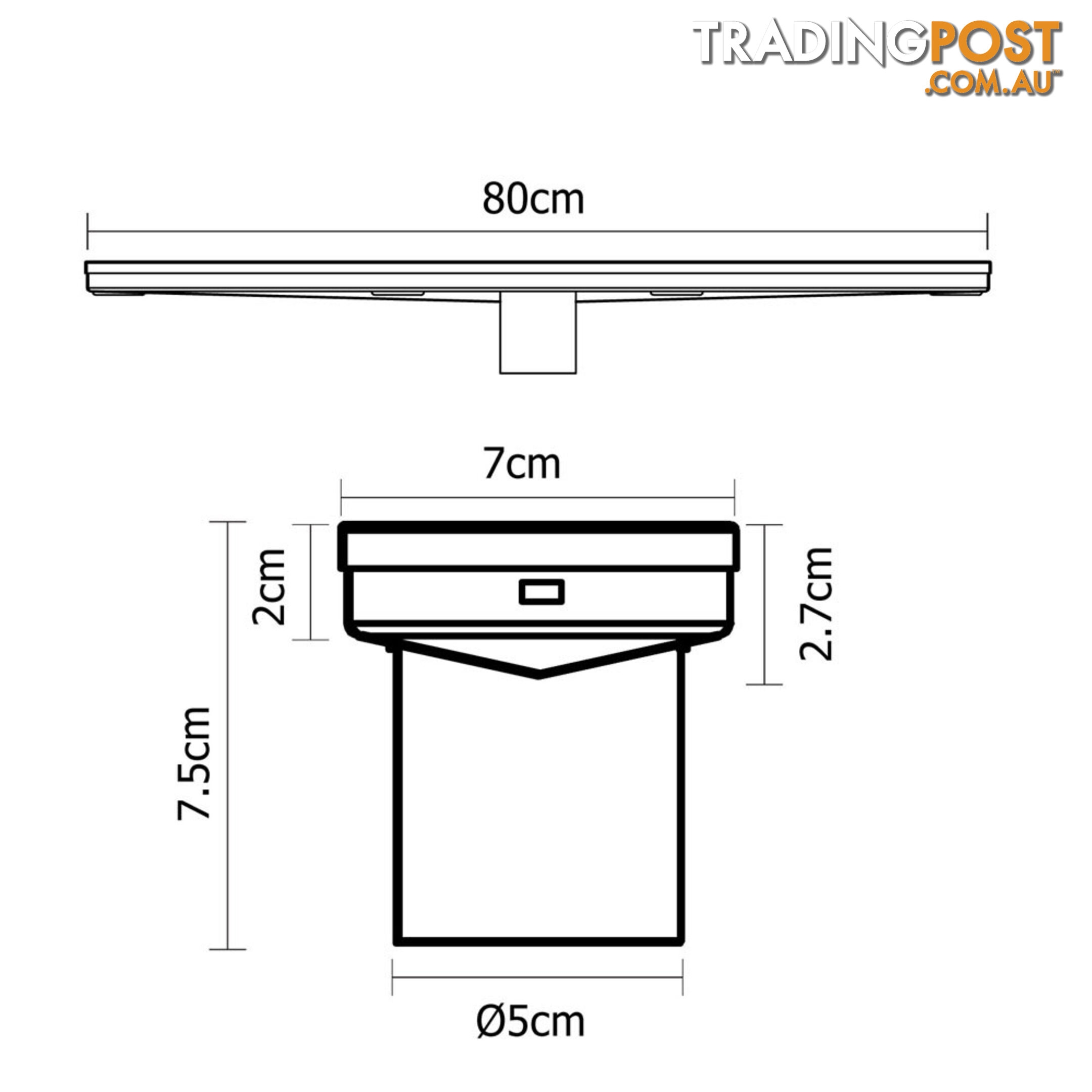 Tile Insert Stainless Steel Shower Grate Drain Floor Bathroom 900mm