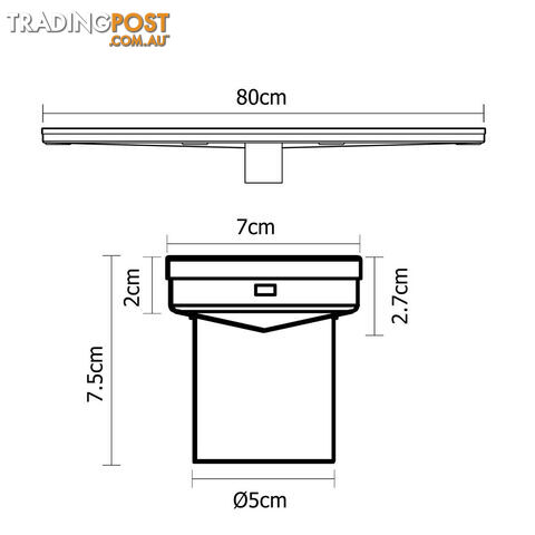 Tile Insert Stainless Steel Shower Grate Drain Floor Bathroom 900mm