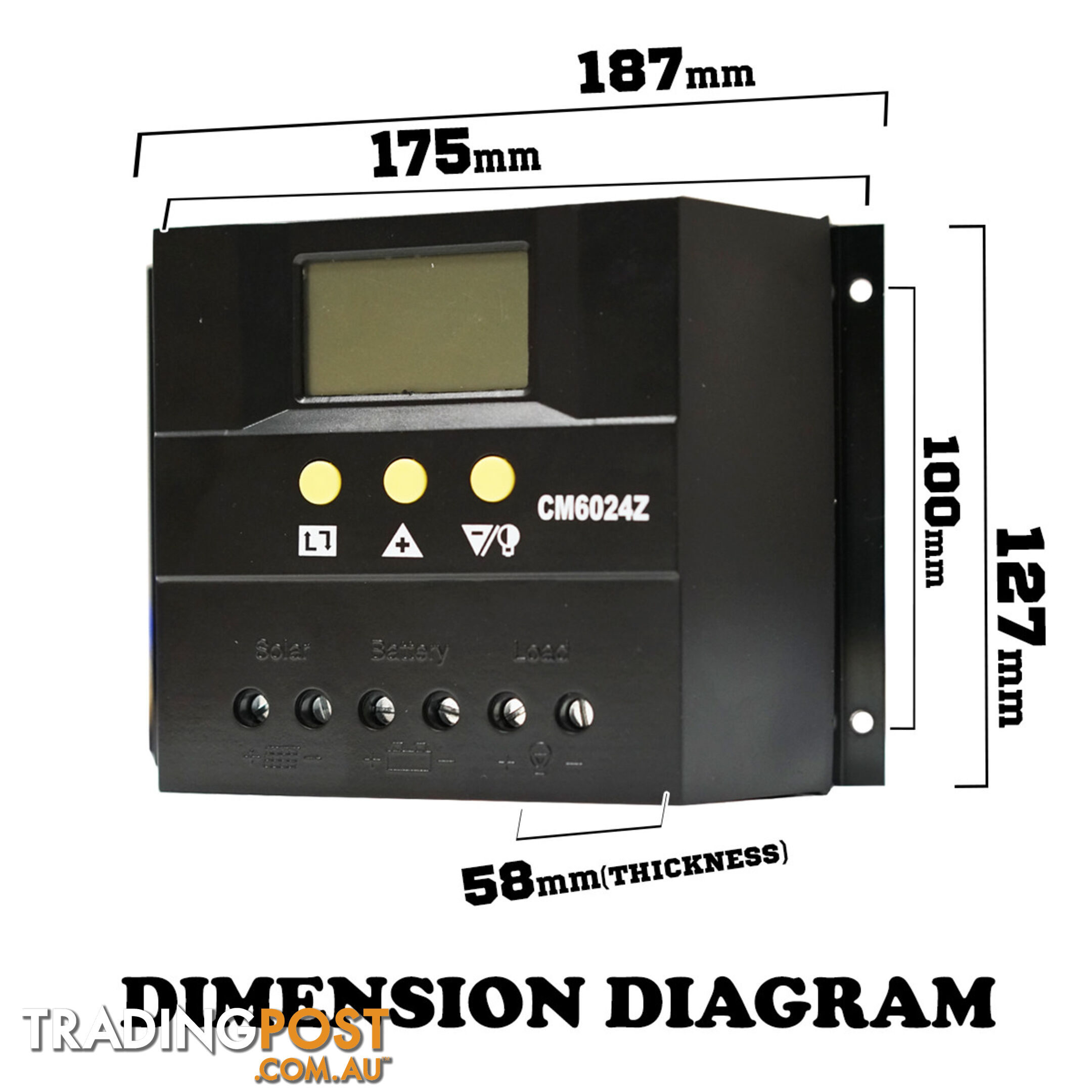 60A 12V-24V LCD Display PWM Solar Panel Regulator Charge Controller Battery