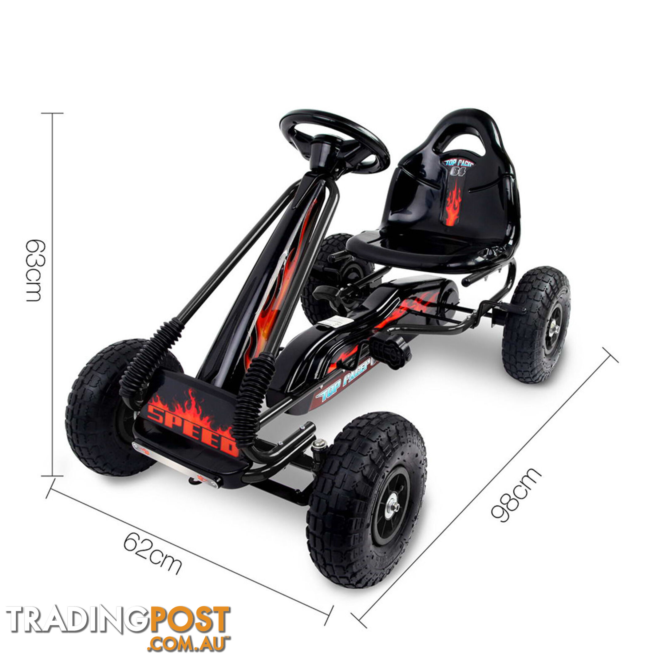 Kids Pedal Go Kart - Black