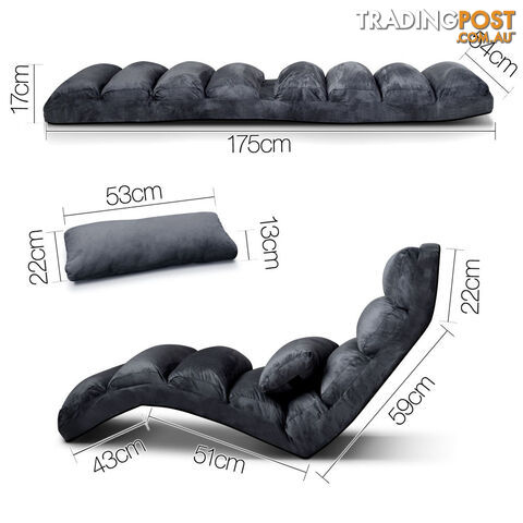 Lounge Sofa Chair - 75 Adjustable Angles  Charcoal