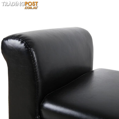 PU Leather Wooden Bar Stool Black