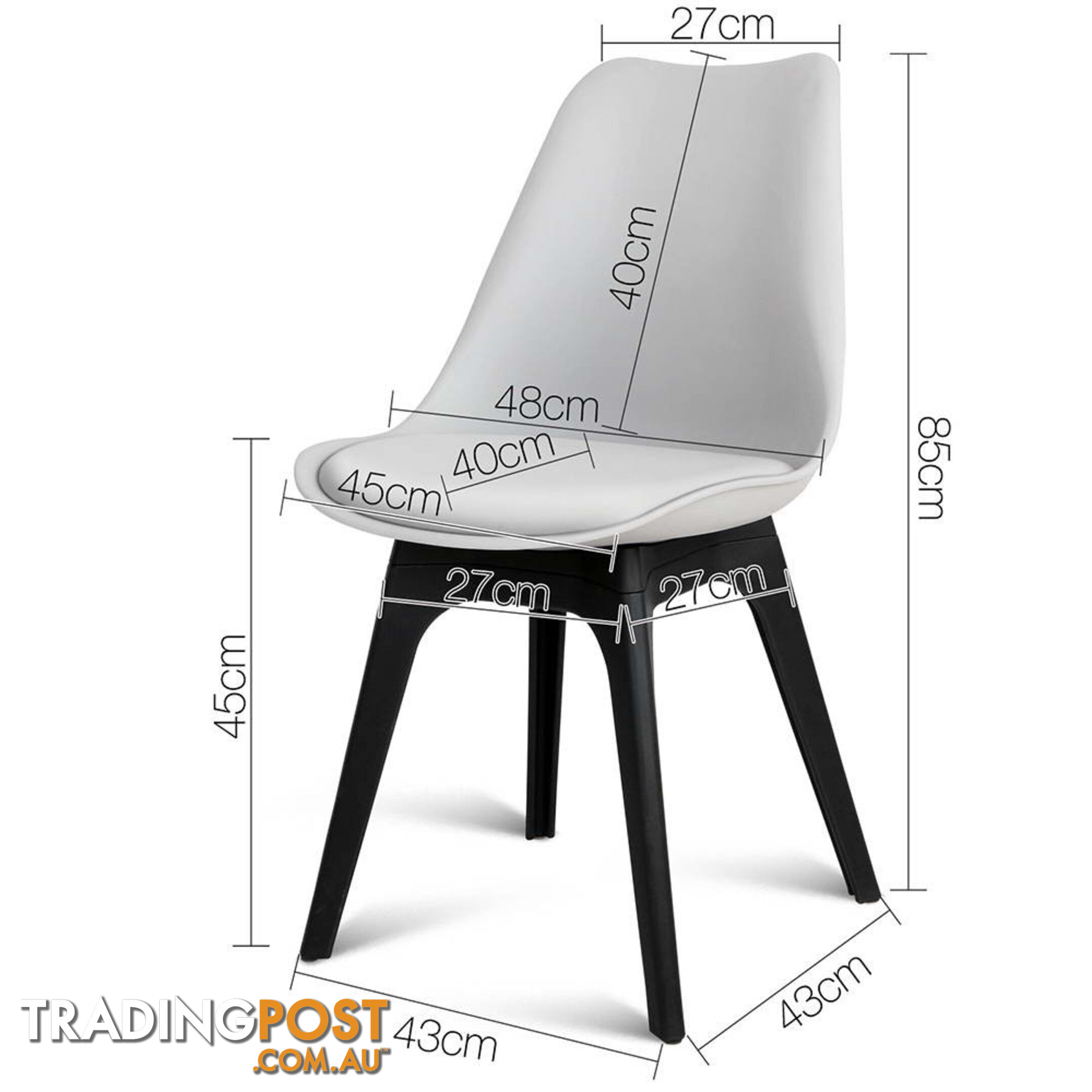 Set of 4 Replica Tolix Dining Chair Steel Gunmetal