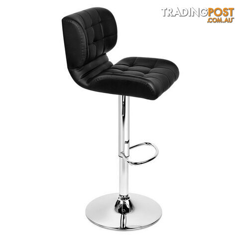 Set of 2 Leather Bar Stools - White