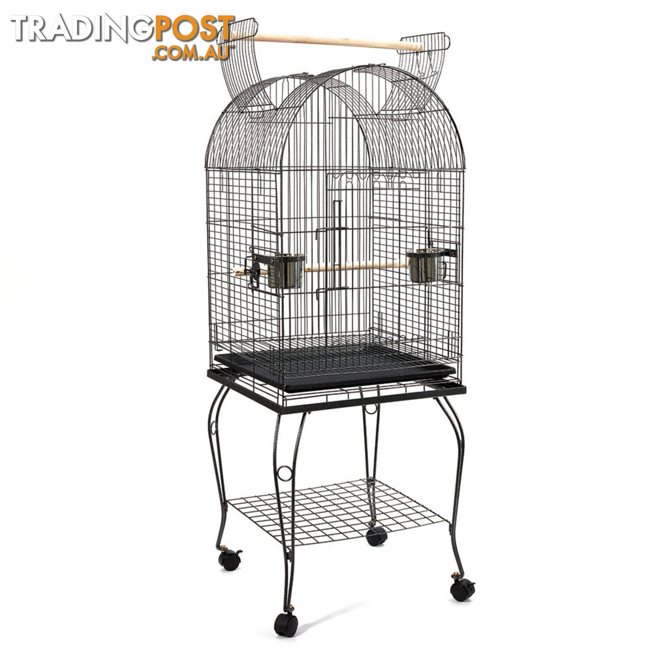 Parrot Pet Aviary Bird Cage w/ Open Roof 150cm Black