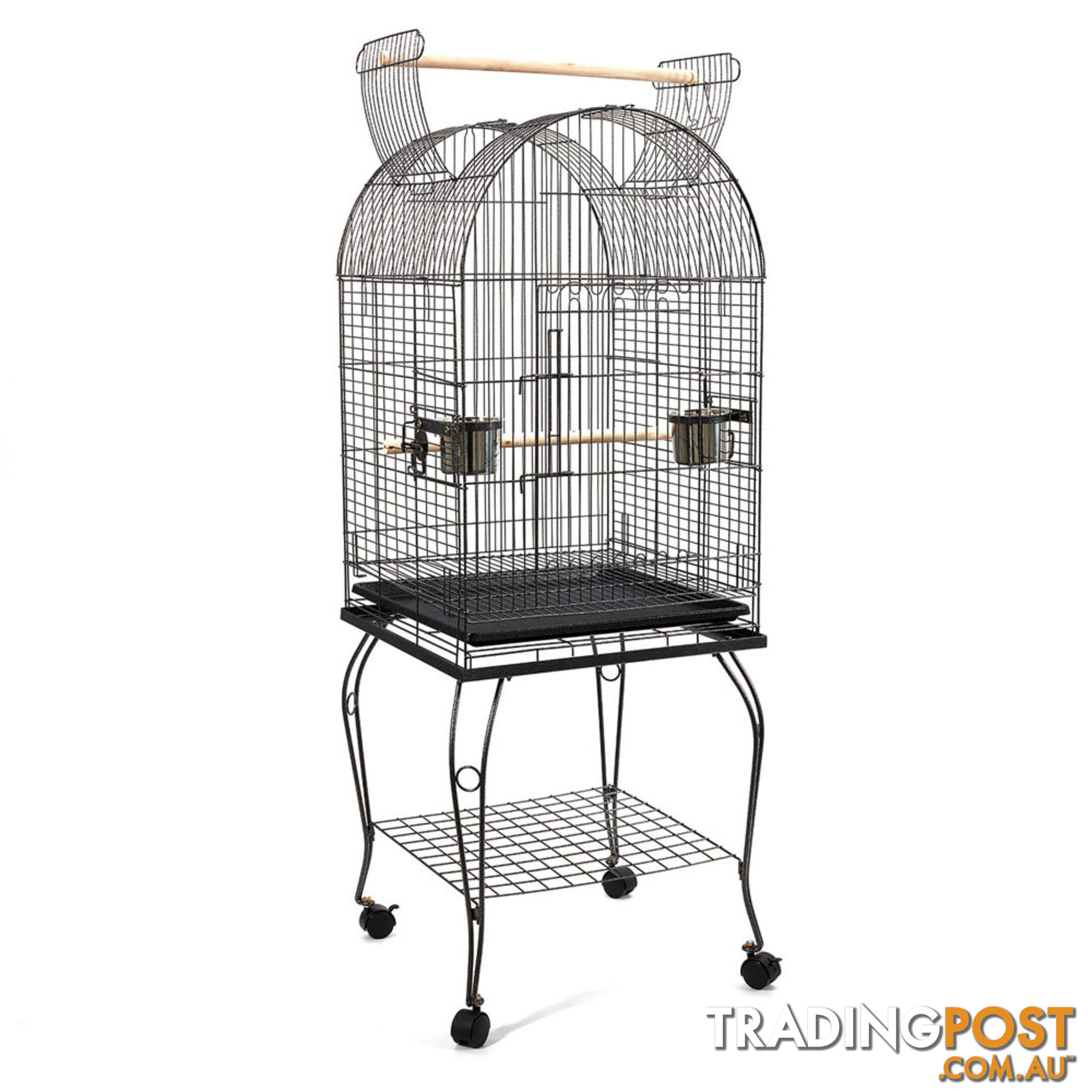 Parrot Pet Aviary Bird Cage w/ Open Roof 150cm Black