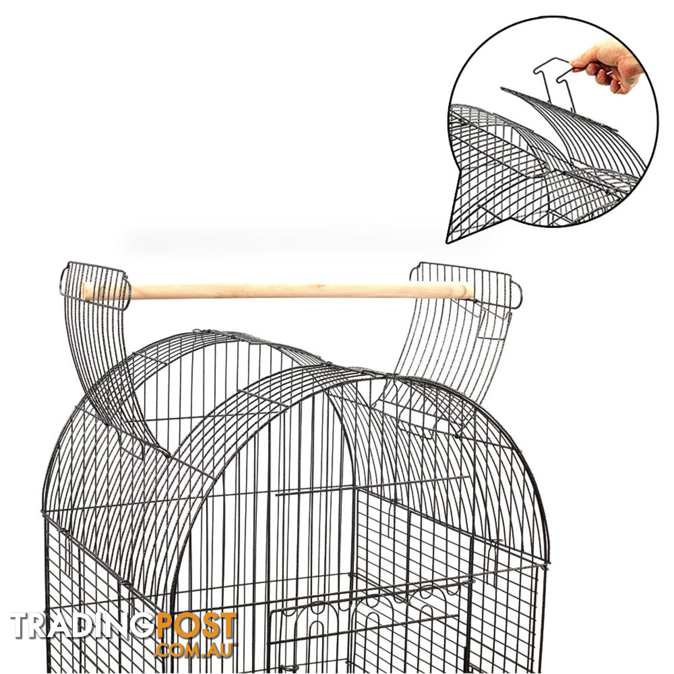 Parrot Pet Aviary Bird Cage w/ Open Roof 150cm Black