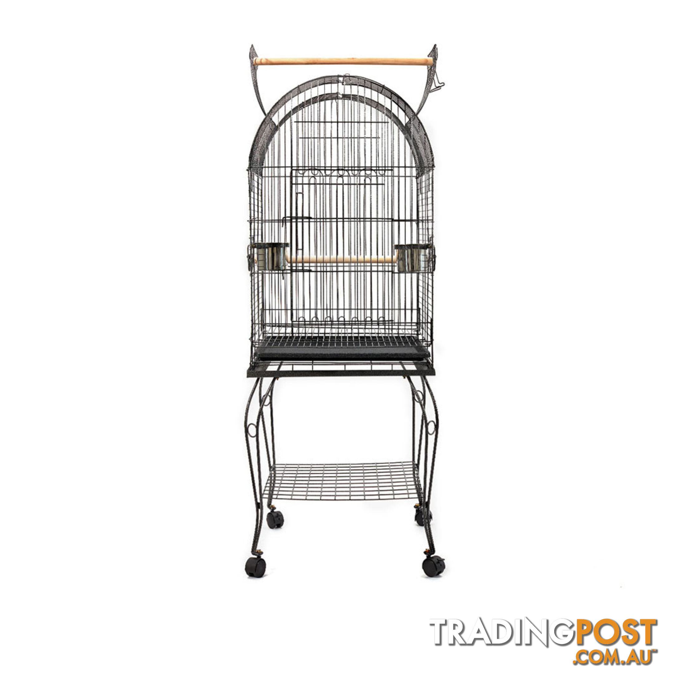 Parrot Pet Aviary Bird Cage w/ Open Roof 150cm Black