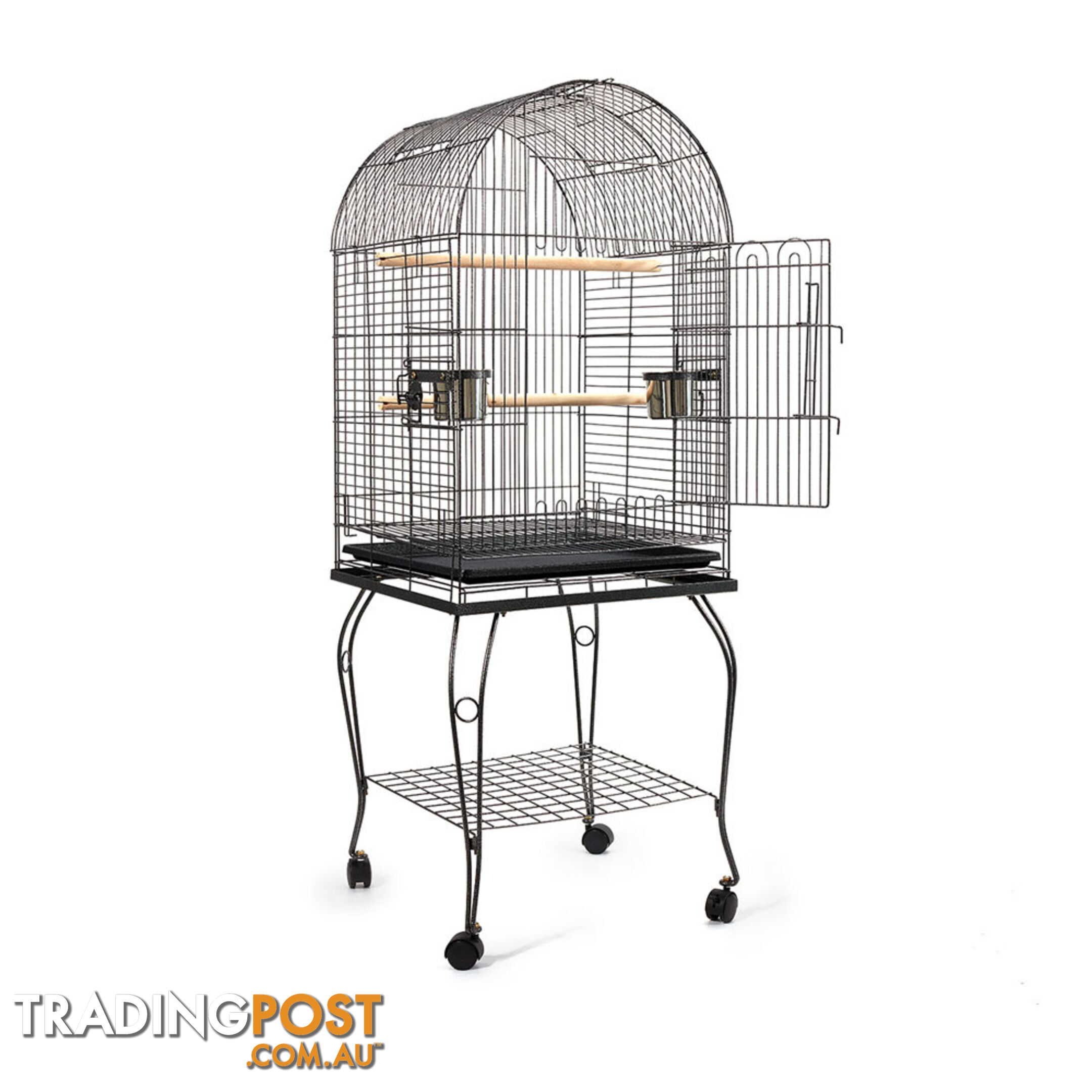 Parrot Pet Aviary Bird Cage w/ Open Roof 150cm Black