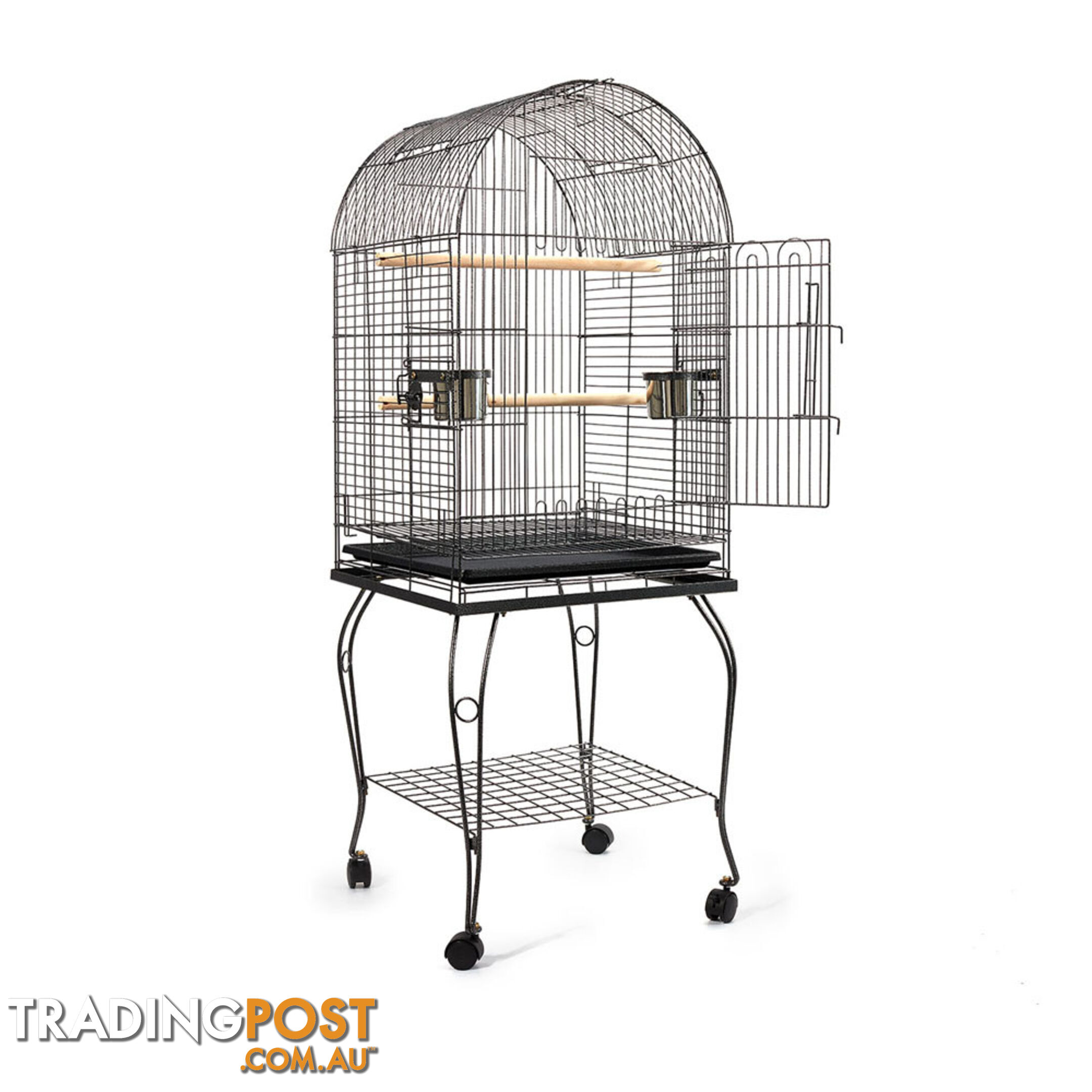 Parrot Pet Aviary Bird Cage w/ Open Roof 150cm Black