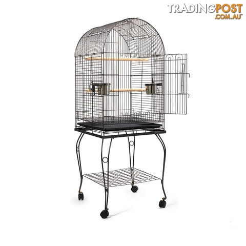 Parrot Pet Aviary Bird Cage w/ Open Roof 150cm Black