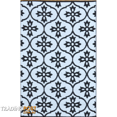 Moroccan Tile Reversable Rug Black & White 120x180cm