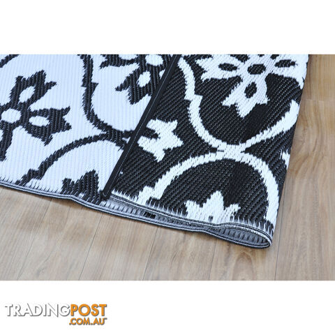 Moroccan Tile Reversable Rug Black & White 120x180cm - photo 5 of 7