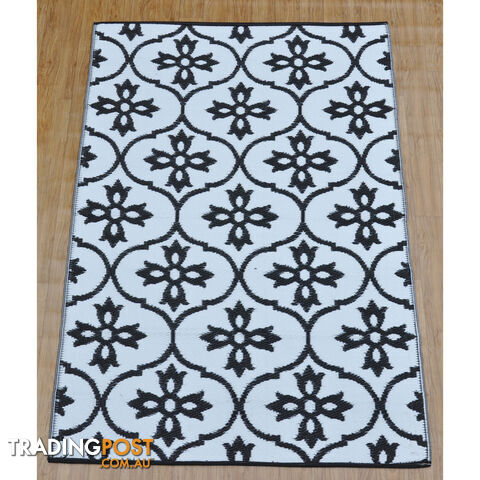 Moroccan Tile Reversable Rug Black & White 120x180cm - photo 3 of 7