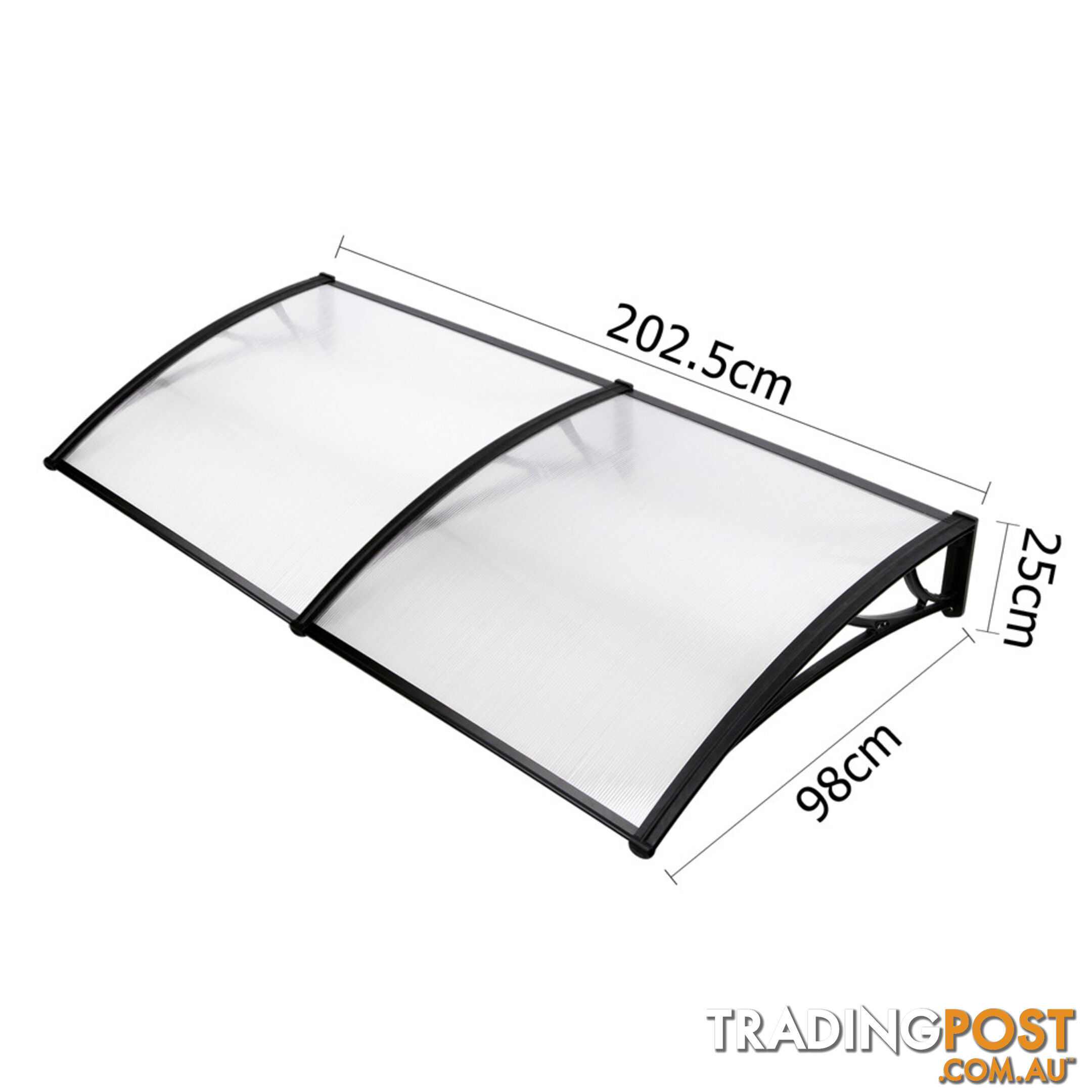 DIY Window Door Awning Cover Transparent 100 x 200cm