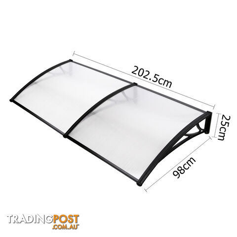 DIY Window Door Awning Cover Transparent 100 x 200cm