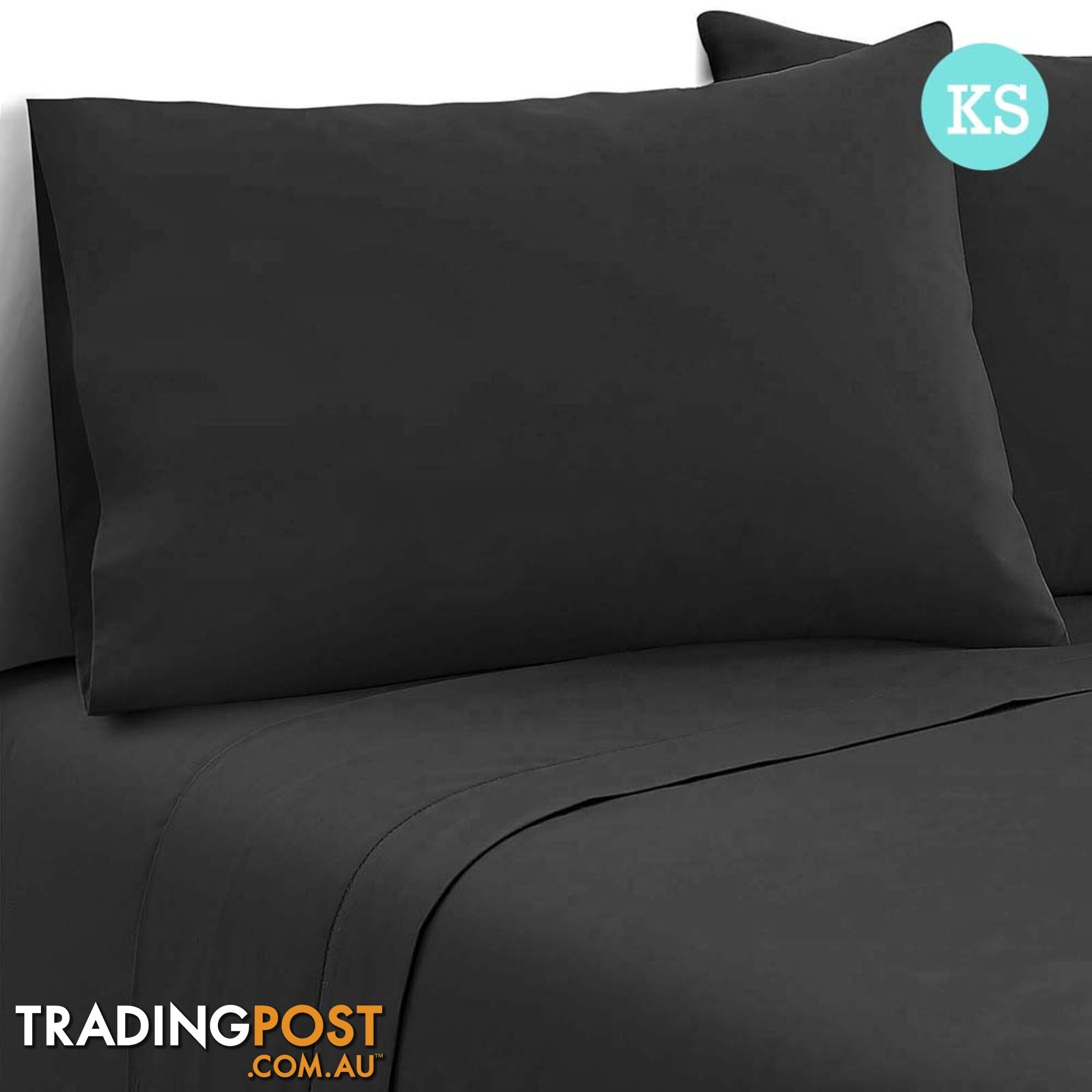 3 Piece Microfibre Sheet Set King Single  Black