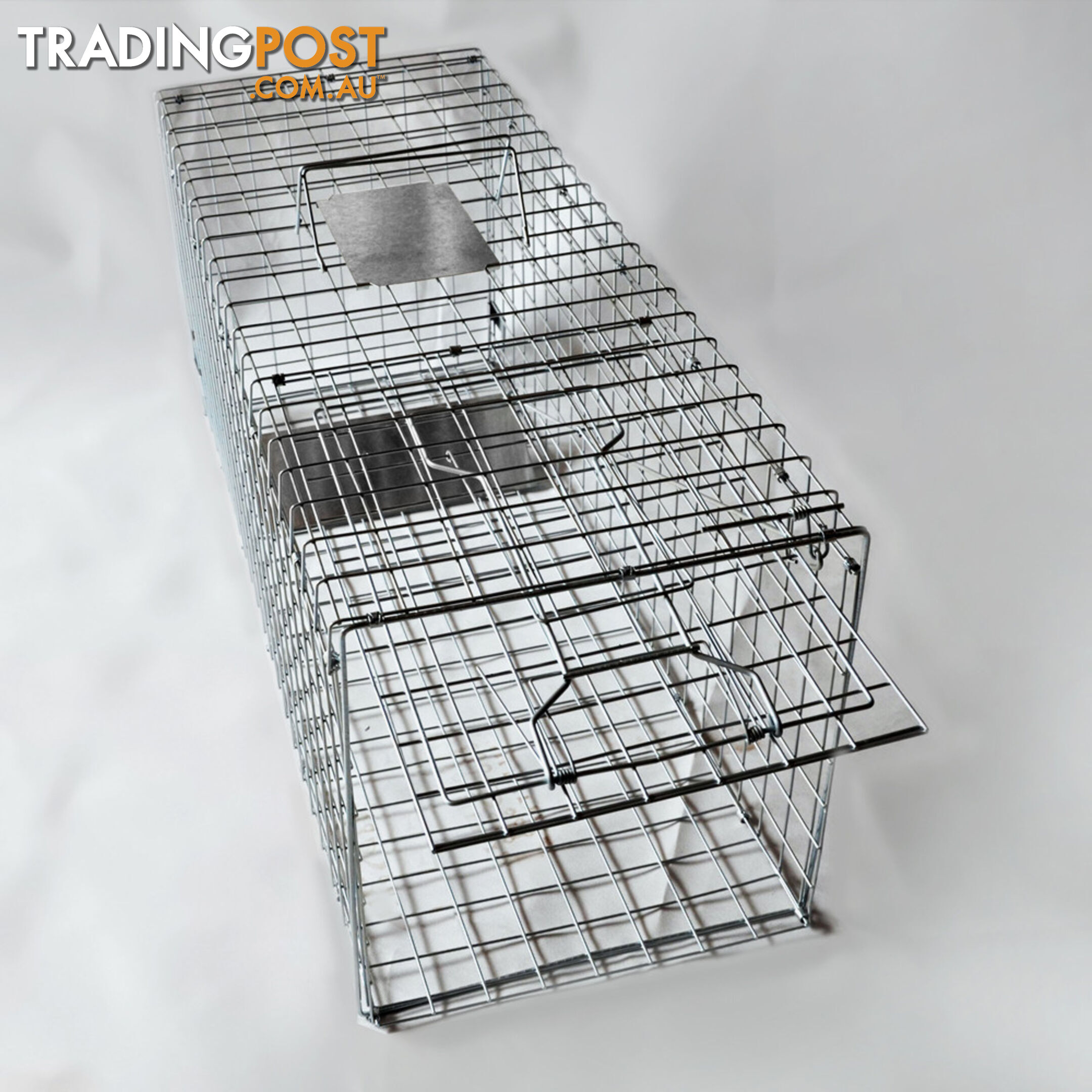 Humane Animal Trap Cage 94 x 34 x 36cm Silver