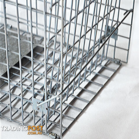 Humane Animal Trap Cage 94 x 34 x 36cm Silver