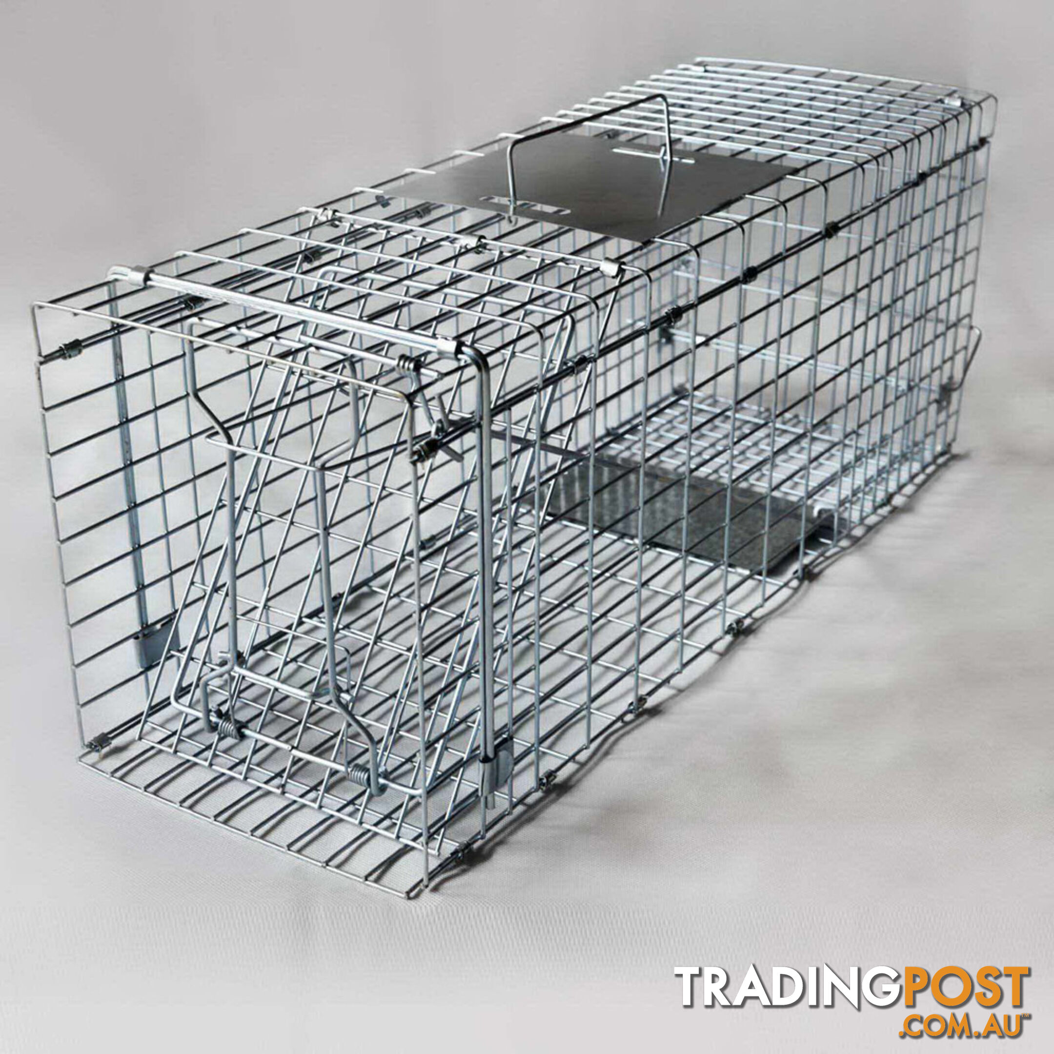 Humane Animal Trap Cage 94 x 34 x 36cm Silver