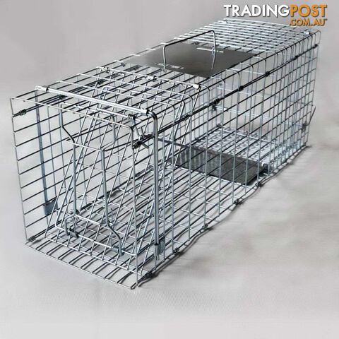 Humane Animal Trap Cage 94 x 34 x 36cm Silver