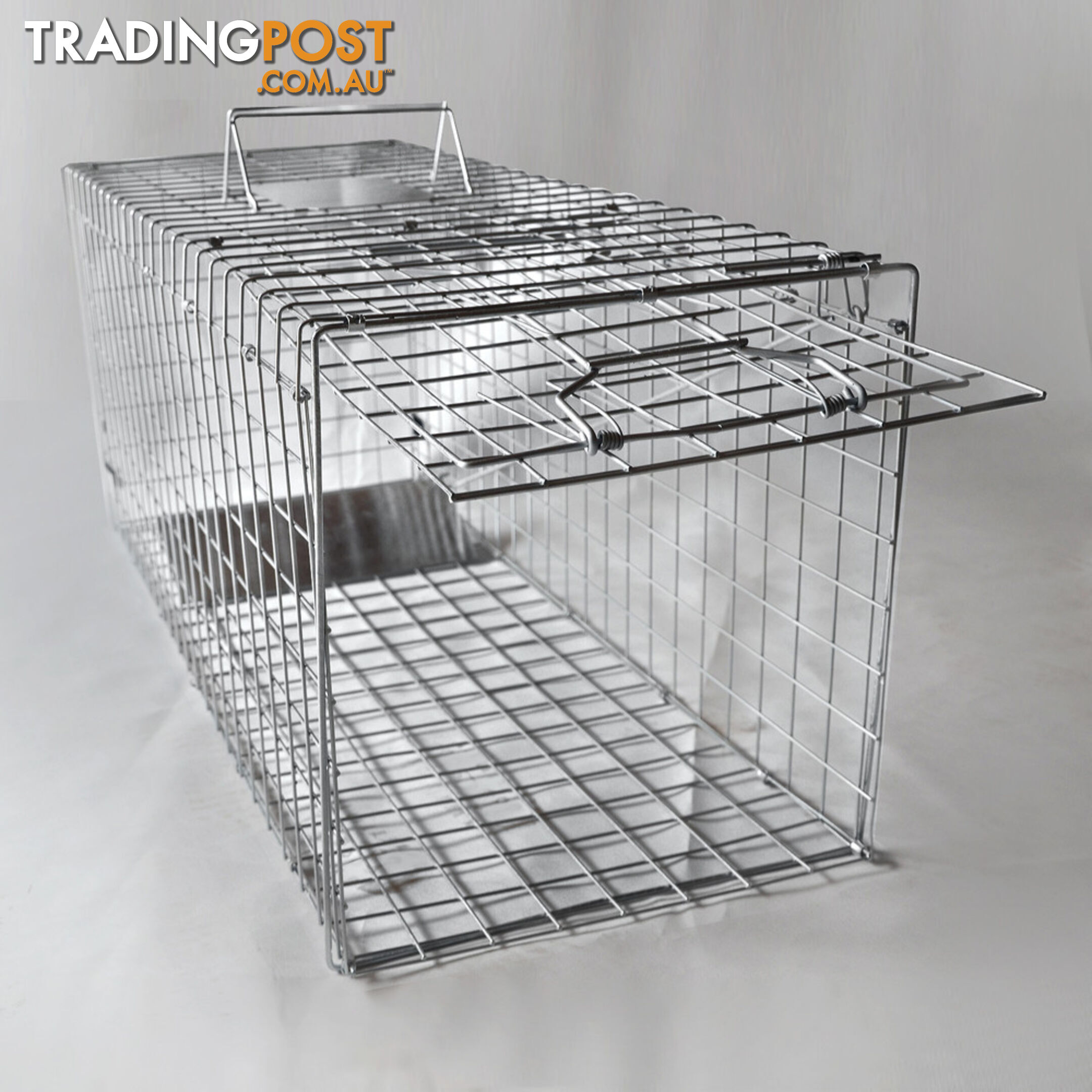 Humane Animal Trap Cage 94 x 34 x 36cm Silver