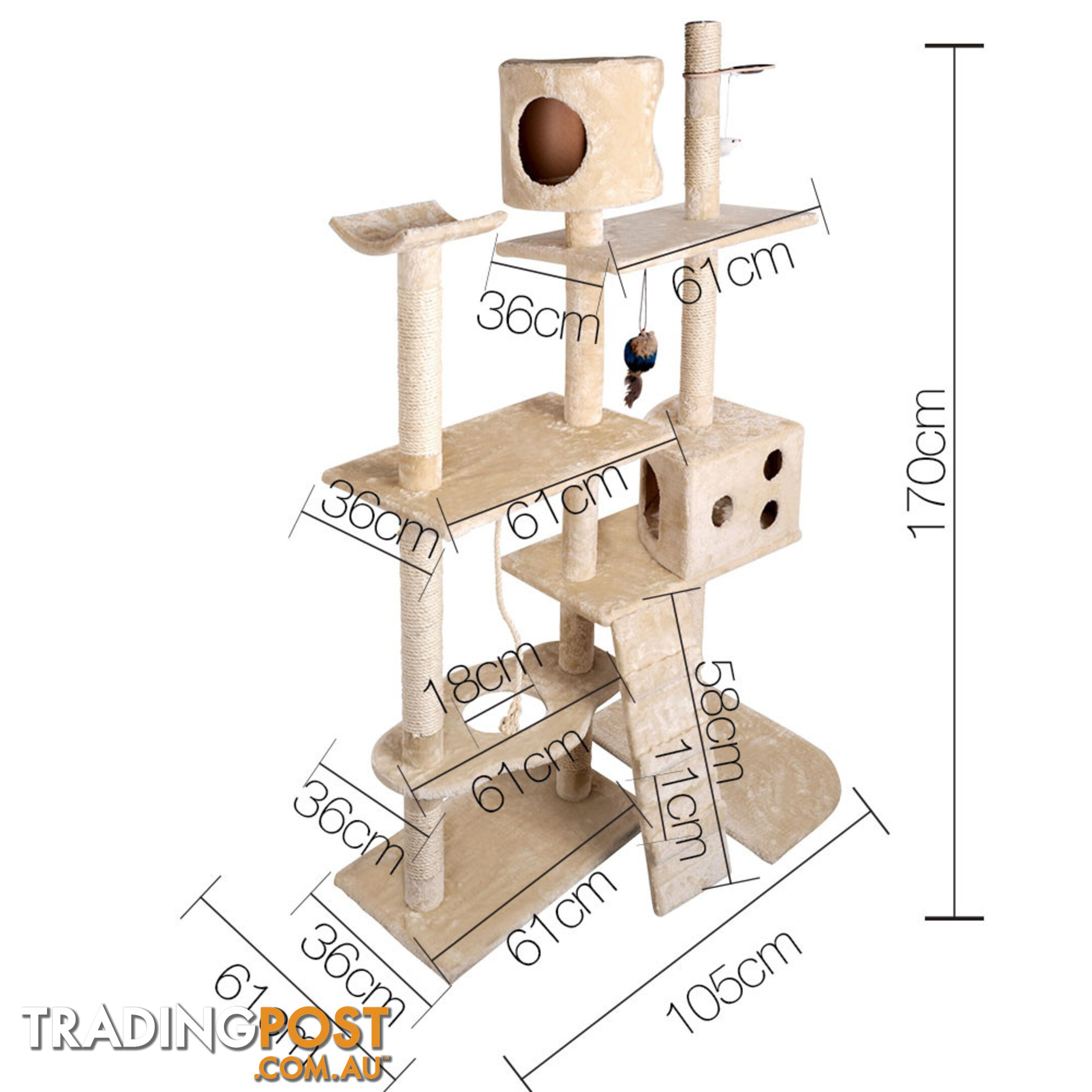 Large Cat Tree 170cm Beige