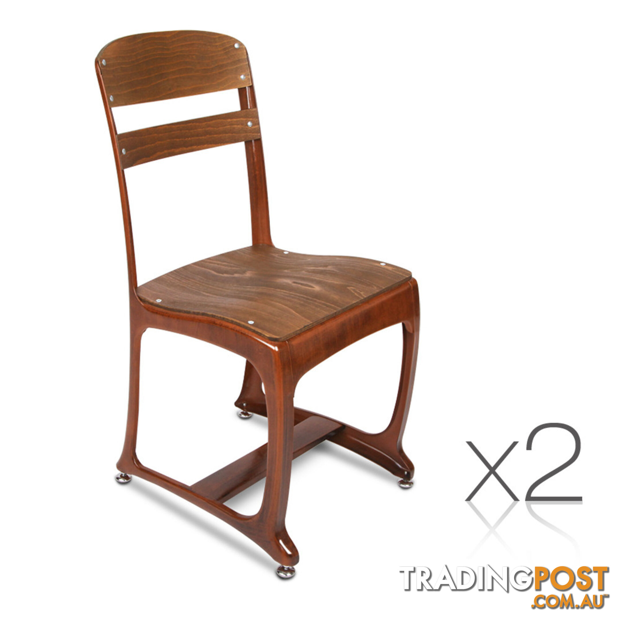 Set of 2 Replica Tolix Bar Stool Bamboo Seat 76cm Black