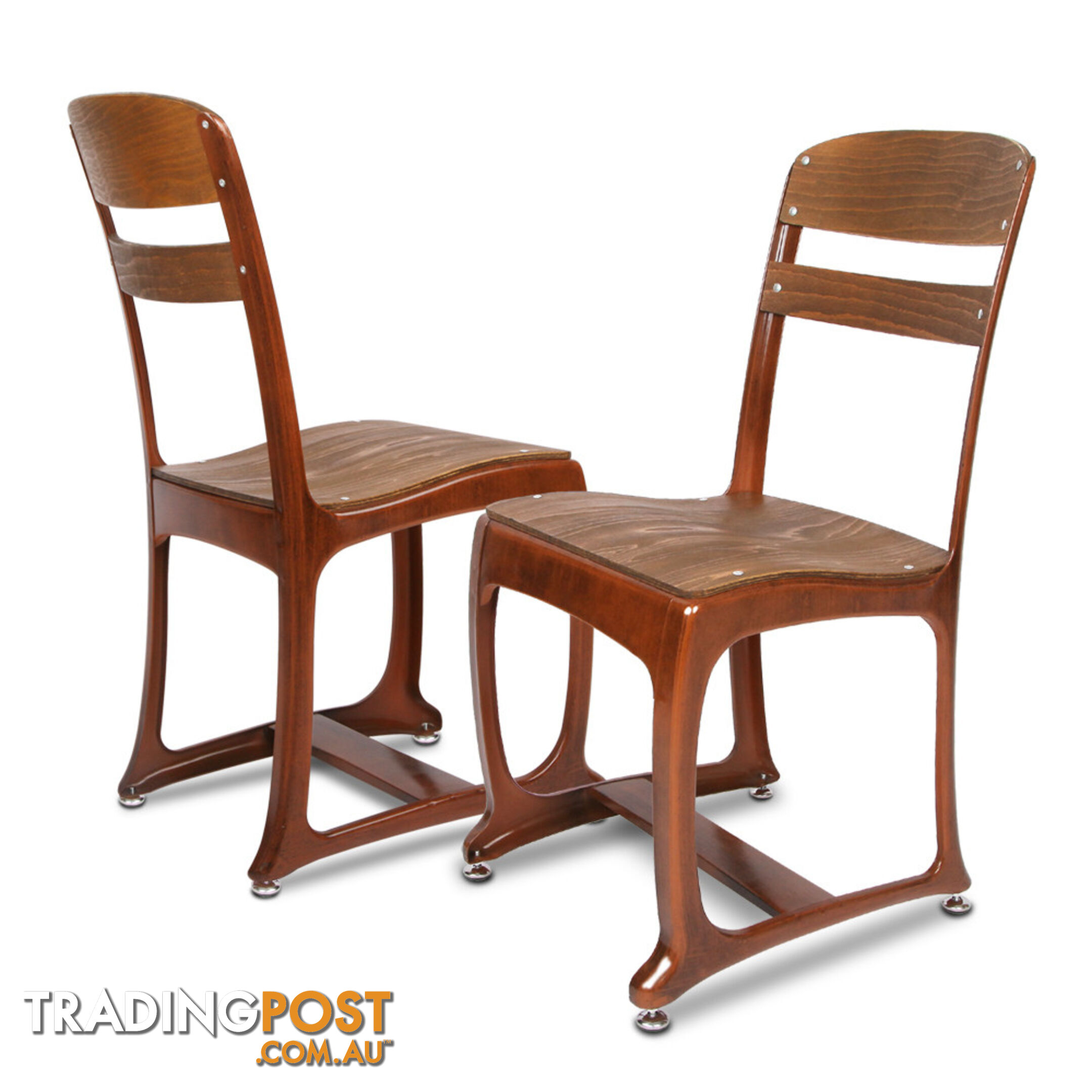 Set of 2 Replica Tolix Bar Stool Bamboo Seat 76cm Black