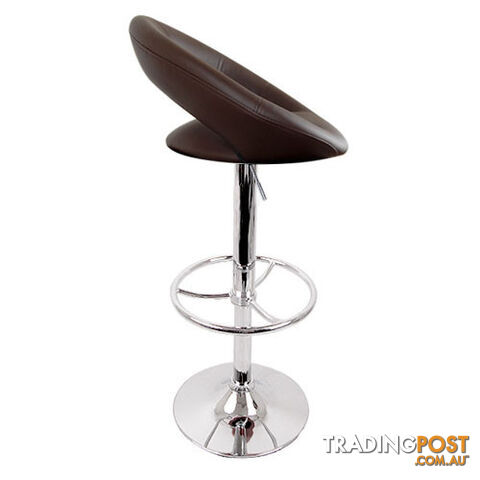 Set of 2 PU Leather Kitchen Bar Stool Chocolate