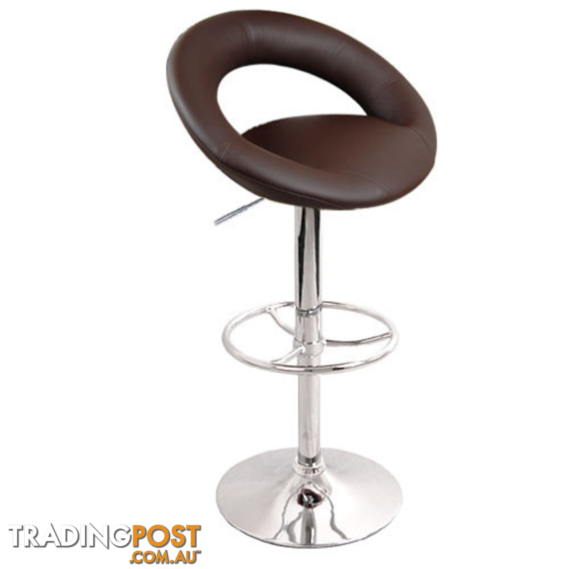 Set of 2 PU Leather Kitchen Bar Stool Chocolate