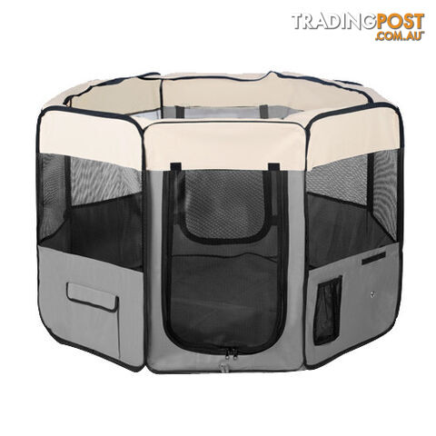 Pet Dog Puppy Cat Exercise Playpen Crate Cage Tent Grey