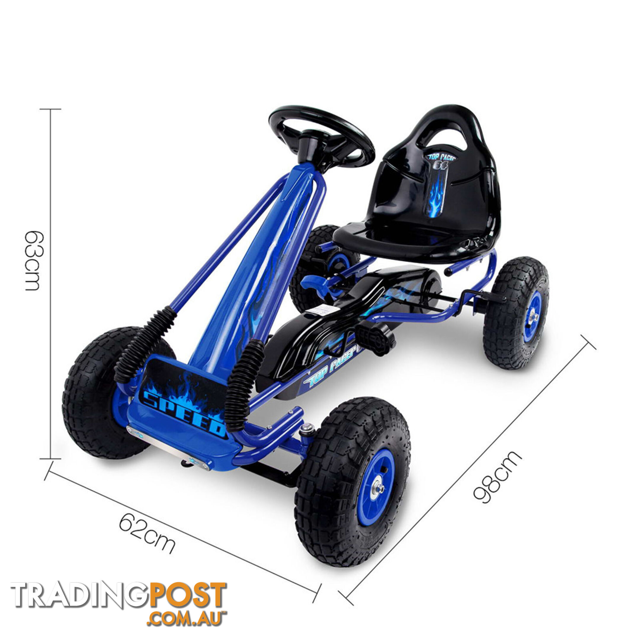 Kids Pedal Go Kart - Blue