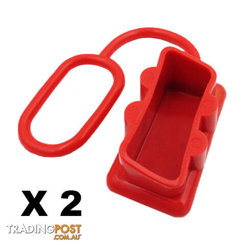 Dust Cap Red x 2 to Suit 50 Amp Anderson Plug Dual Battery 50a End Cap SKU - BB-50ampCapRedx2